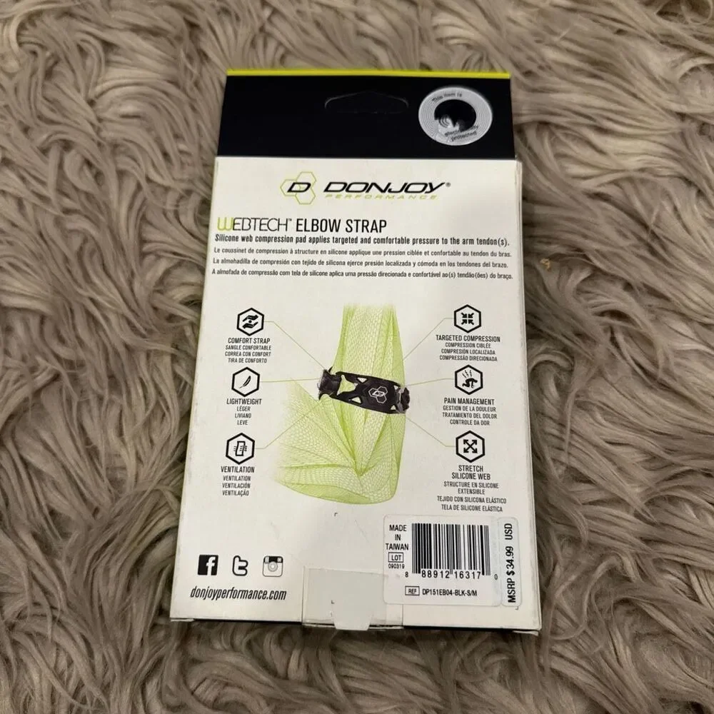 DonJoy Performance Webtech Silicone Tennis/Golf Elbow Strap in size S/M
